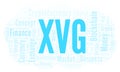 XVG or Verge cryptocurrency coin word cloud.