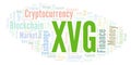 XVG or Verge cryptocurrency coin word cloud.