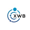 XWB letter technology logo design on white background. XWB creative initials letter IT logo concept. XWB letter design Royalty Free Stock Photo