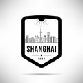 Shanghai City Modern Skyline Vector Template Royalty Free Stock Photo