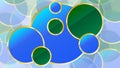 Green and Blue golden circle for background mixed glasses color as background