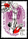 XXI Olympic Games in Montreal of 1976. Basketball. USSR Post stamp