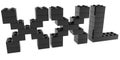 XXL concept made of black toy bricks Royalty Free Stock Photo