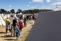 WOLIN, POLAND - AUGUST 6, 2022: XXVII Festival of Slavs and Vikings, reenactors' tents and visitors of the festival