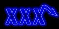 A XXX neon logo for men with erectile dysfunction Royalty Free Stock Photo