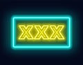 XXX neon sign on a dark background. Royalty Free Stock Photo