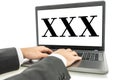 XXX written on laptop monitor Royalty Free Stock Photo