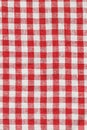 Country Plaid Tartan Kitchen Fabric Material Abstract Check Texture Background Texture, Red And White. Flannel Tartan Royalty Free Stock Photo