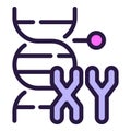 XY dna gene icon outline vector. Genetic lab