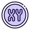 XY experiment icon outline vector. Genetic dna