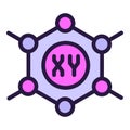 Xy genome icon outline vector. Genetic dna
