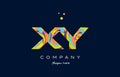 xy x y colorful alphabet letter logo icon template vector