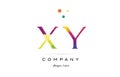 xy x y creative rainbow colors alphabet letter logo icon