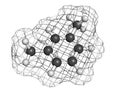 Xylene (meta-xylene, xylol) aromatic hydrocarbon molecule