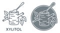 Xylitol icon - sweetener also known as birch sugar Royalty Free Stock Photo