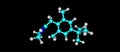 Xylometazoline molecular structure isolated on black