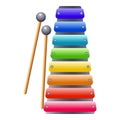 Xylophone icon, cartoon style