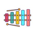 Xylophone Icon Flat Design Vector