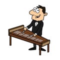 Xylophone player cartoon vector illustration