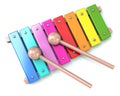 Xylophone with two drum sticks 3d illustration Royalty Free Stock Photo