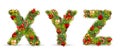 XYZ, christmas tree font Royalty Free Stock Photo