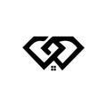 DOUBLEDIAMOND Creative Unique abstract modern geometric vector symbol font logo design