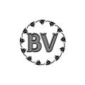BV Creative Unique abstract modern geometric vector symbol font logo design Royalty Free Stock Photo