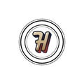 H Creative Unique abstract modern geometric vector symbol font logo design Royalty Free Stock Photo