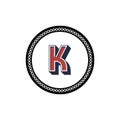 K Creative Unique abstract modern geometric vector symbol font logo design Royalty Free Stock Photo