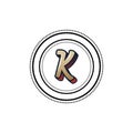 K Creative Unique abstract modern geometric vector symbol font logo design Royalty Free Stock Photo