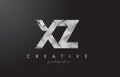 XZ X Z Letter Logo with Zebra Lines Texture Design Vector.