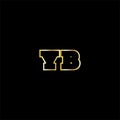 Y B letter logo abstract