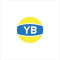Y B letter logo abstract