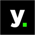 Y company name initial letters monogram. Y green pixel icon