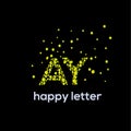A and Y etters water bubbles letter vector logo Royalty Free Stock Photo