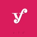 Y and F combined letters, the initial of beautiful letters. Y, F monogram.