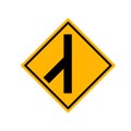 Y fork junction sign , Part of a series