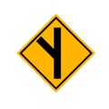 Y fork junction sign , Part of a series