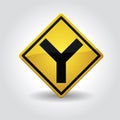y fork junction sign. Vector illustration decorative design Royalty Free Stock Photo