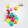 Group of Colour Glossy Helium Balloons Background.