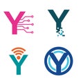 Y - Initial Letter Technology Logo Symbol Collection