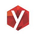 Y initials red polygonal logo and icon