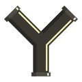 Y joint pipe icon, flat style