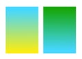 Y2k abstract holographic gradient background template set with warm yellow, blue, green colored vector illustration Royalty Free Stock Photo