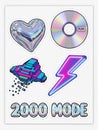Y2K or Futurisme Retro stickers design Royalty Free Stock Photo