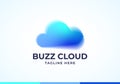 Y2K Aura Blurry Buzz Cloud Abstract Vector Logo Template. Cloud Storage Internet Concept Sign. Trendy Distressed Emblem