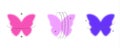 Y2k blurred butterfly. Gradient sticker element. Aesthetic groovy soft figure with glow. Aura trendy effect with orbits