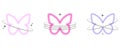 Y2k blurred butterfly. Gradient sticker element. Aesthetic groovy soft figure with glow. Aura trendy effect with orbits
