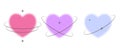 Y2k blurred heart. Gradient aesthetic sticker with stars on orbits. Soft glow effect with aura. Cute smooth futuristic