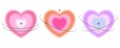 Y2k blurred heart. Gradient aesthetic sticker with stars on orbits. Soft glow effect with aura. Cute smooth futuristic